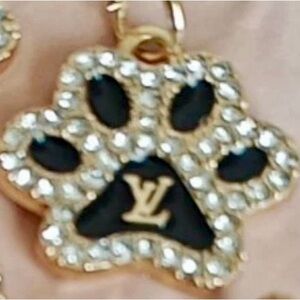 Paw Print Charm – Crystal & Black Enamel | Dog Lover Luxury Accessory